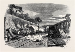 SCENE OF THE RECENT RAILWAY ACCIDENT AT WINCHBURGH, ON THE EDINBURGH AND GLASGOW RAILWAY, 25