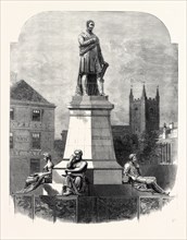 THE MONUMENT TO GEORGE STEPHENSON AT NEWCASTLE-ON-TYNE.