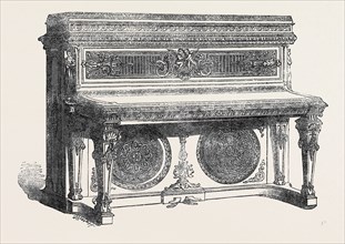 THE INTERNATIONAL EXHIBITION: OBLIQUE GRAND PIANOFORTE BY COLLARD AND COLLARD, 1862