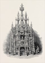 THE INTERNATIONAL EXHIBITION: "TEMPLE OF ART," IN VEGETABLE IVORY, BY B. TAYLOR, 1862