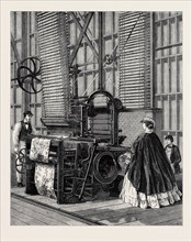 THE INTERNATIONAL EXHIBITION: SMITH'S POWER-LOOM FOR WEAVING TUFTED PILE CARPETS, 1862