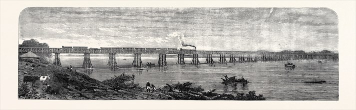 VIADUCT OVER THE TAPTEE, NEAR SURAT, FOR THE BOMBAY, BARODA, AND CENTRAL INDIA RAILWAY, 1862
