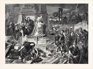 "NERO AFTER THE BURNING OF ROME," BY CARL PILOTY, IN THE LATE INTERNATIONAL EXHIBITION, 1862