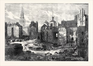 DEMOLITION OF HUNGERFORD MARKET: VIEW LOOKING TOWARDS THE STRAND, 1862