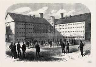 INTERIOR OF MOUNTJOY PRISON, DUBLIN, WHERE THE FENIANS ARE CONFINED, 1866, IRELAND