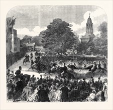 THE MARRIAGE OF PRINCESS MARY OF CAMBRIDGE AND PRINCE TECK: ARRIVAL OF THE QUEEN AT KEW, LONDON,