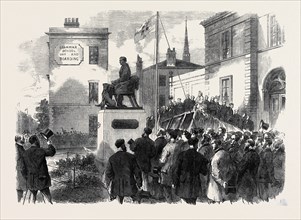 INAUGURATION OF THE STATUE OF THE LATE MR. RICHARD GREEN AT THE PUBLIC  BATHS, POPLAR, 1866