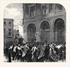 BLACK FRIDAY, THE MONETARY PANIC IN THE CITY: SCENE IN LOMBARD STREET, 11 MAY, UK, 1866