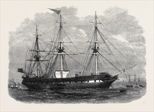 THE LIVERPOOL TRAINING SHIP "INDEFATIGABLE", UK, 1866