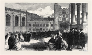 PROCESSION TO THE CHAPEL, TRINITY COLLEGE, CAMBRIDGE, UK, 1866