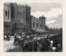 NEW PALACE YARD ON THE DAY MR. GLADSTONE MOVED THE SECOND READING OF THE REFORM BILL, 1866