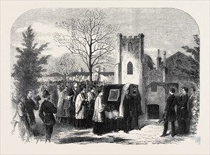 THE FUNERAL OF QUEEN MARIE AMELIE: ARRIVAL OF THE FUNERAL PROCESSION AT WEYBRIDGE CHAPEL, 1866