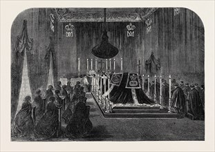 THE FUNERAL OF QUEEN MARIE AMELIE: THE LAST SOLEMN SERVICE IN THE CHAPELLE ARDENTE, AT CLAREMONT,