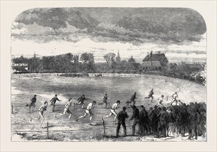 THE OXFORD AND CAMBRIDGE ATHLETIC SPORTS IN THE CHRIST CHURCH MEADOWS, OXFORD: THE TWO MILE RACE,