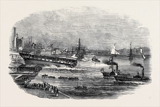 LAUNCH OF "THE WELLESLEY," AT BLACKWALL