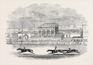 CHESTER RACES, "RED DEER" WINNING THE CHESTER CUP, FROM A SKETCH MADE ON THE SPOT