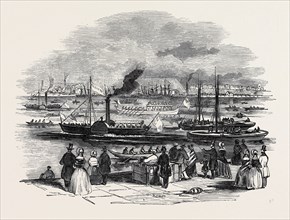 "BARGE DAY ON THE TYNE," AT NEWCASTLE.
