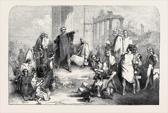 "RIENZI IN THE FORUM," FROM A PICTURE BY ELMORE, IN THE ROYAL ACADEMY EXHIBITION