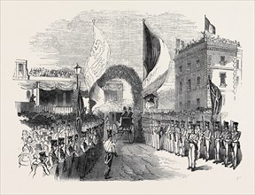 VISIT OF THE KING OF THE FRENCH TO QUEEN VICTORIA: KING LOUIS PHILIPPE ENTERING THE RAILWAY STATION