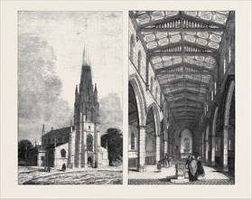 LEFT IMAGE: ST. MARY'S NEW CHURCH, HERNE HILL; RIGHT IMAGE: INTERIOR OF ST. MARY'S NEW CHURCH,