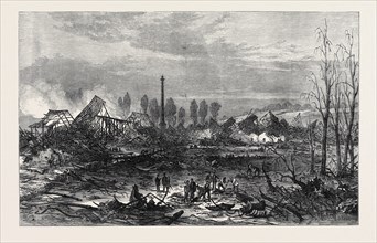 SCENE OF THE GUN-COTTON EXPLOSION AT STOWMARKET, 1871