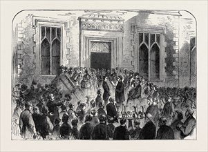 TENANTS OF THE EARL OF BANDON PRESENTING A GIFT TO HIS SON, LORD BERNARD, 1871