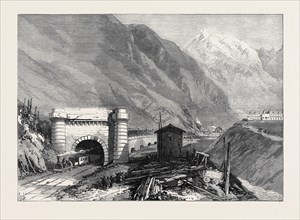 OPENING OF THE MONT CENIS TUNNEL: MOUTH OF THE TUNNEL AT BARDONNECHE, PIEDMONT, 1871