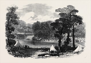 THE RED RIVER EXPEDITION: CAMP AT MALAWIN BRIDGE, 1871