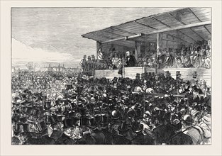 MR. GLADSTONE ADDRESSING THE MEETING ON BLACKHEATH, LONDON, 1871