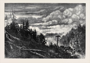 THE GREAT FOREST FIRES IN AMERICA: VIEW NEAR FOX RIVER, 1871