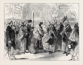 LADY BURDETT-COUTTS DELIVERING COLUMBIA MARKET TO THE LORD MAYOR, LONDON, 1871