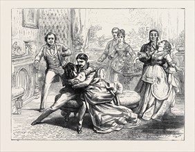 SCENE FROM "PARTNERS FOR LIFE," AT THE GLOBE THEATRE, LONDON, 1871