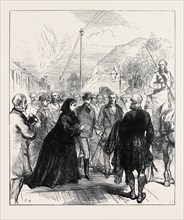 THE QUEEN'S VISIT TO THE PRINCE OF WALES: ARRIVAL AT WOLFERTON STATION, NEAR SANDRINGHAM, 1871