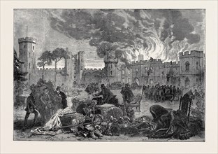 THE FIRE AT WARWICK CASTLE, 1871