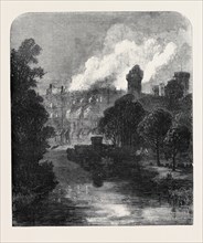 THE BURNING OF WARWICK CASTLE, 1871