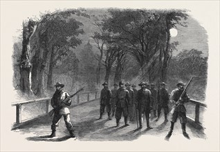 THE CIVIL WAR IN AMERICA: UNIONIST SCOUTING PARTY IN THE VIRGINIAN WOODS IN THE NEIGHBOURHOOD OF