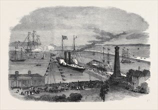 ARRIVAL OF HIS ROYAL HIGHNESS AT KINGSTOWN HARBOUR, THE PRINCE OF WALES IN IRELAND, JULY 13, 1861