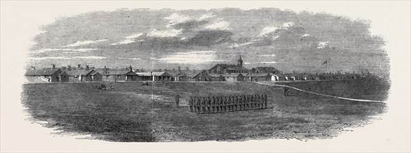NORTH VIEW OF A PORTION OF THE CURRAGH CAMP, ENGLISH CHURCH, ROMAN CATHOLIC CHURCH, THE PRINCE OF
