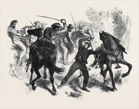 THE CIVIL WAR IN AMERICA: CAPTURE OF A UNITED STATES' DRAGOON BY GUERRILLA HORSEMEN OF VIRGINIA