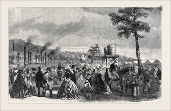 THE IMPLEMENT YARD AT THE ROYAL AGRICULTURAL SOCIETY'S SHOW AT LEEDS, JULY 27, 1861