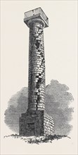 THE JESSOP MONUMENT, CODNOR PARK, DERBYSHIRE, STRUCK BY LIGHTNING ON THE 8TH INST., JULY 27, 1861