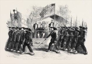 REVIEW OF FEDERAL TROOPS ON THE 4TH OF JULY BY PRESIDENT LINCOLN AND GENERAL SCOTT: THE GARIBALDI