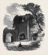 THE BRITISH ARCHAEOLOGICAL ASSOCIATION AT EXETER, ROUGEMONT CASTLE: INTERIOR OF GATEWAY, SEEN FROM