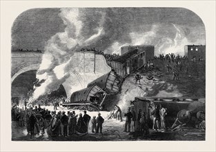 FATAL RAILWAY ACCIDENT AT KENTISH TOWN, ON THE NORTH AND SOUTH WESTERN JUNCTION LINE: SCENE OF THE