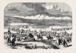 THE QUEEN'S VISIT TO IRELAND: REVIEW BY HER MAJESTY ON THE CURRAGH OF KILDARE, CHARGE OF CAVALRY