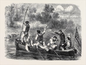 THE CIVIL WAR IN AMERICA: CONFEDERATES TRAPPING A BOAT'S CREW OF THE POTOMAC FLEET