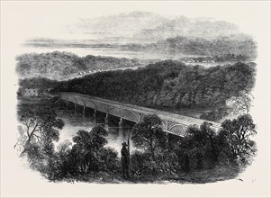 THE WAR IN AMERICA: THE CHAIN BRIDGE ACROSS THE POTOMAC ABOVE GEORGETOWN, LOOKING TOWARDS THE
