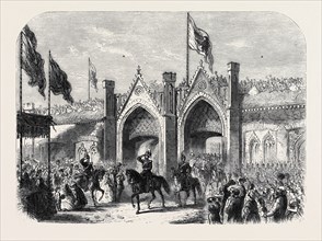 THE CORONATION OF THE KING OF PRUSSIA: HIS MAJESTY ENTERING KÃñNIGSBERG BY THE BRANDENBURG GATE