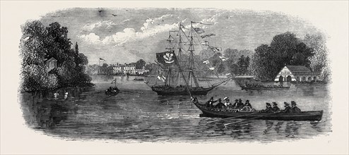 THE LAKE AT CLUMBER, VISIT OF THE PRINCE OF WALES TO CLUMBER, OCTOBER 26, 1861