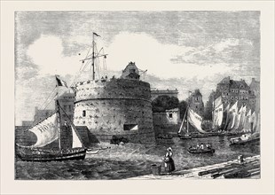 TOWER OF FRANCIS I, AT HAVRE, IN COURSE OF DEMOLITION TO IMPROVE THE ENTRANCE TO THE HARBOUR